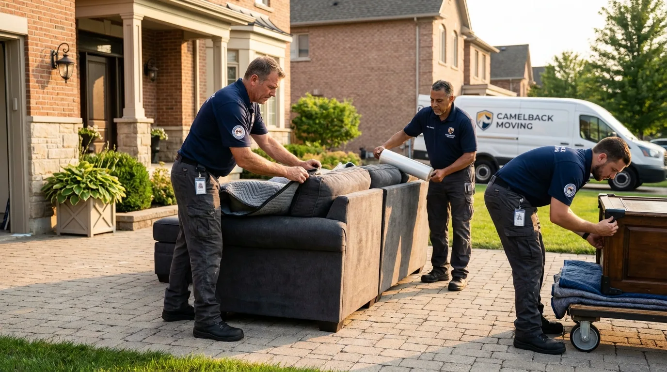 Large estate moving crew wrapping furniture in Harleysville, PA